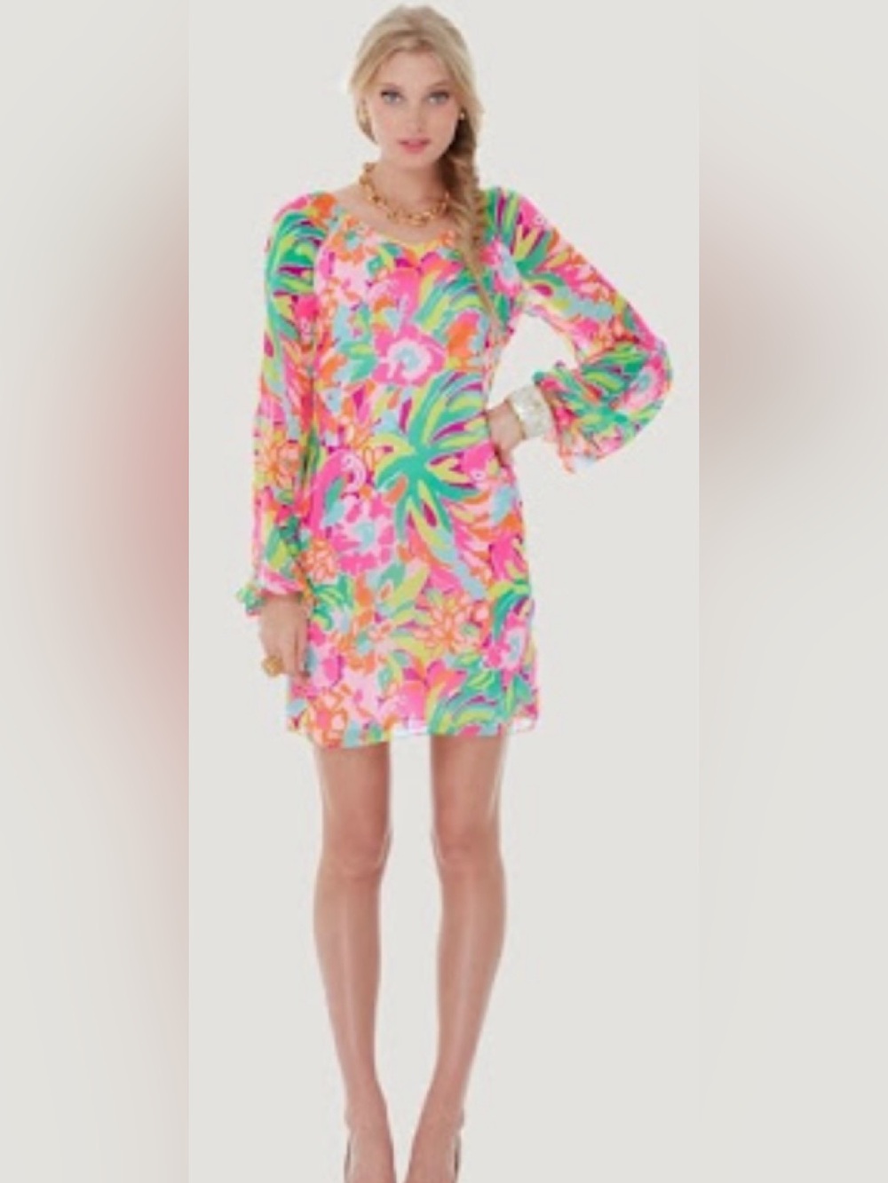 Lilly Pulitzer Carleigh silk chiffon tunic dress  4